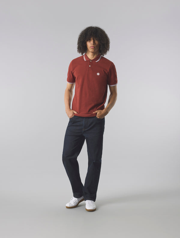 Pretty Green Barton Polo Dark Burgundy