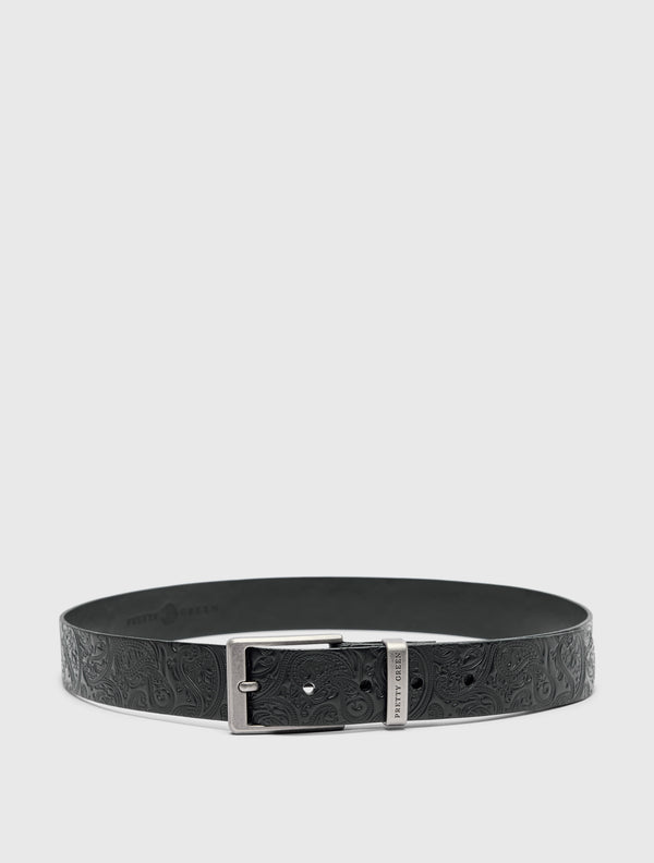 Pretty Green Branded Keeper Embossed Leather Belt