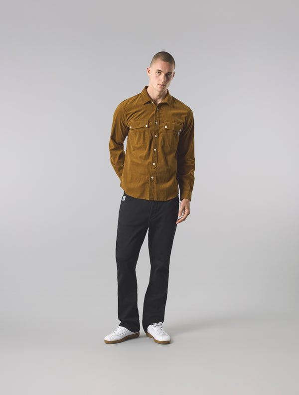 Pretty Green Campbell Cord Shirt Brown