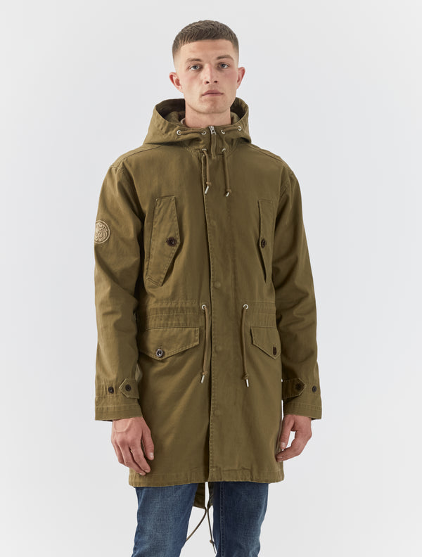 Pretty Green Cass Parka Khaki