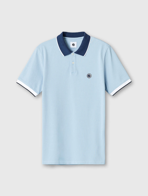 pretty green Contrast Collar Polo Shirt
