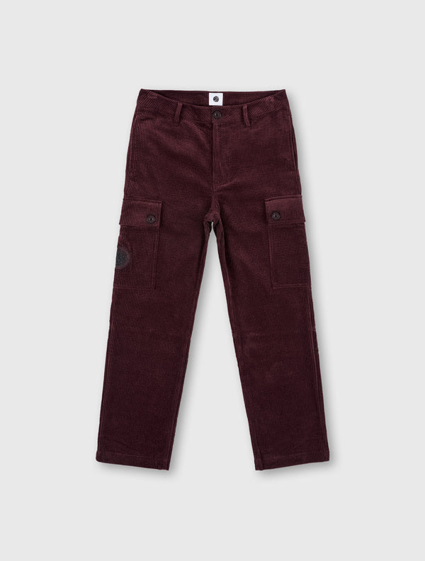 pretty green Dalmorton Cord Cargo Pants Burgundy