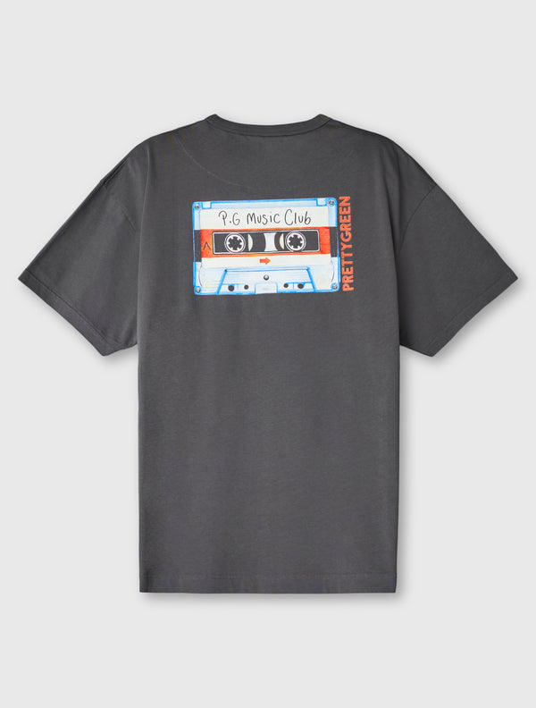 Pretty Green Dark Grey Cassette Oversized T-shirt