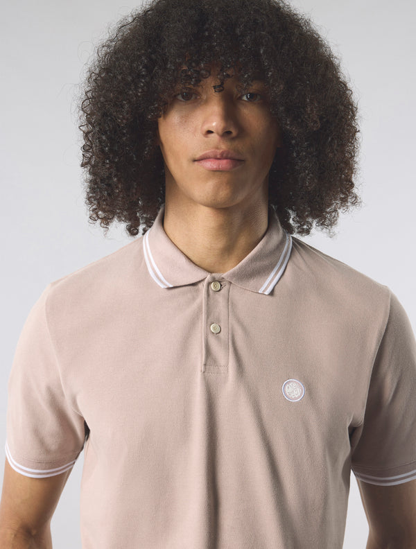 Pretty Green Dusky Pink Barton Polo Dusty Pink