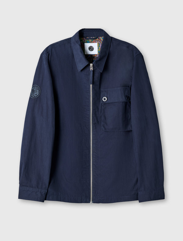 pretty green Feltham Overshirt Navy