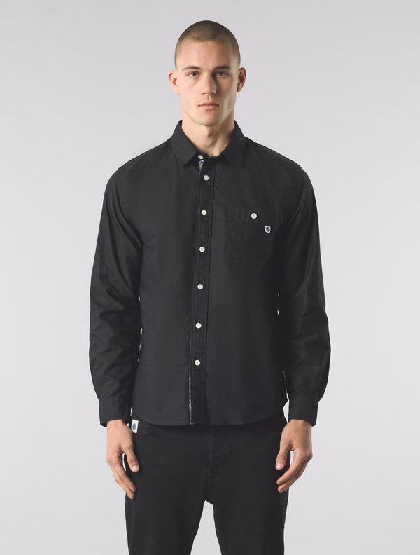 Pretty Green House Paisley Oxford Shirt Black