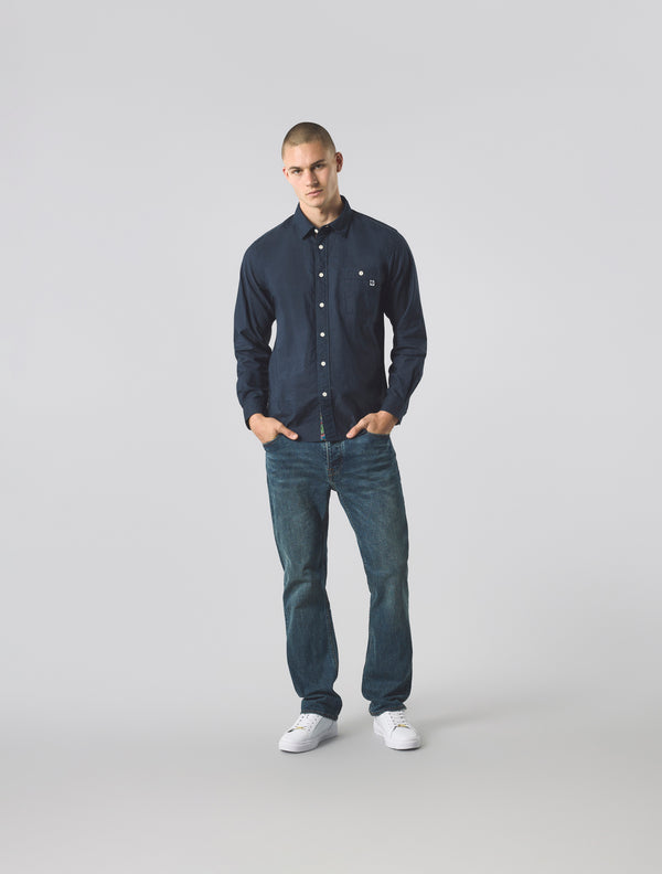 Pretty Green House Paisley Oxford Shirt Navy