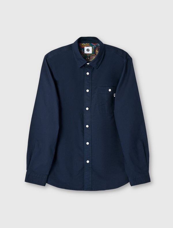 pretty green House Paisley Oxford Shirt Navy
