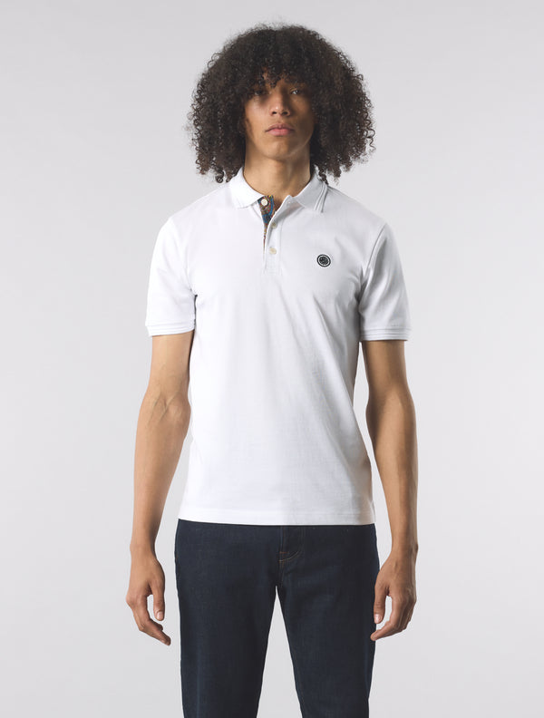 Pretty Green House Paisley Placket Polo White