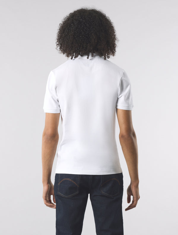 Pretty Green House Paisley Placket Polo White