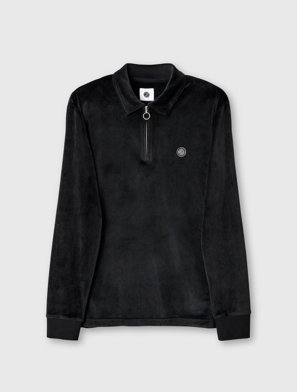 pretty green Kennedy Velour Polo Black