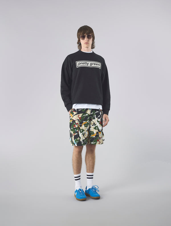 Pretty Green Live Forever Box Print Crew Sweat