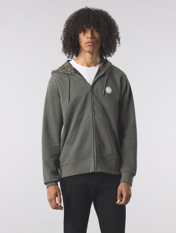 Pretty Green Lounge Zip Up Hoody Grey