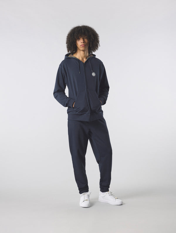 Pretty Green Lounge Zip Up Hoody Navy