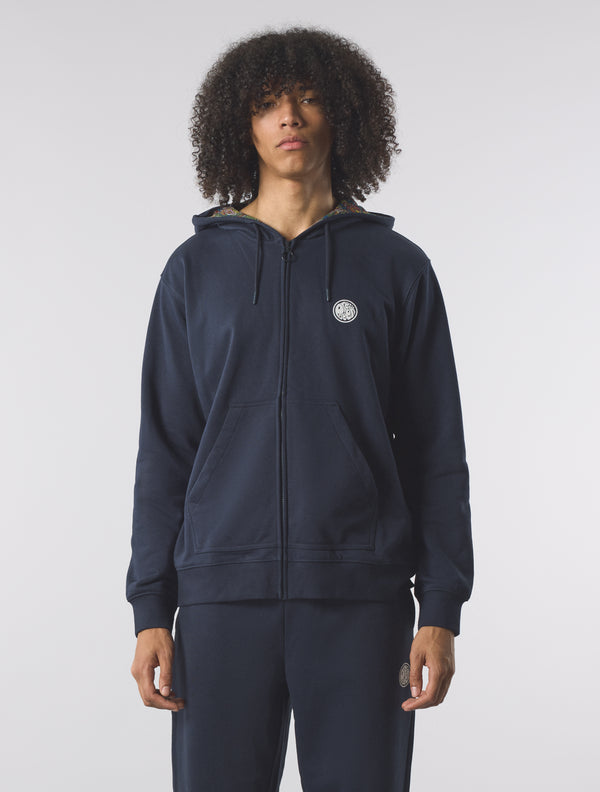 Pretty Green Lounge Zip Up Hoody Navy