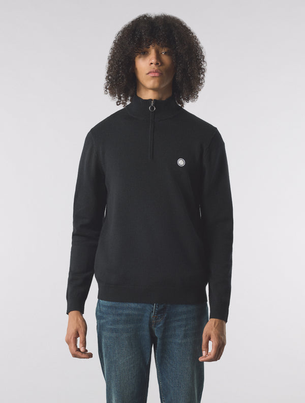 Pretty Green Merino Blend 1/4 Zip Black