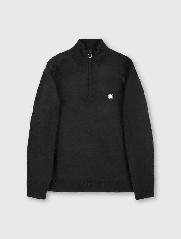 pretty green Merino Blend 1/4 Zip Black