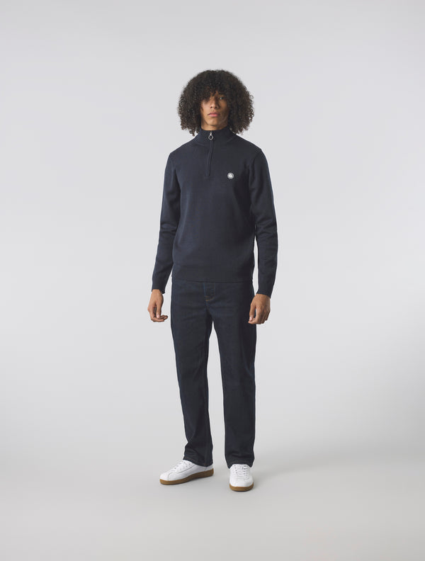 Pretty Green Merino Blend 1/4 Zip Navy