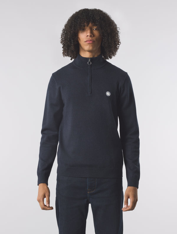 Pretty Green Merino Blend 1/4 Zip Navy