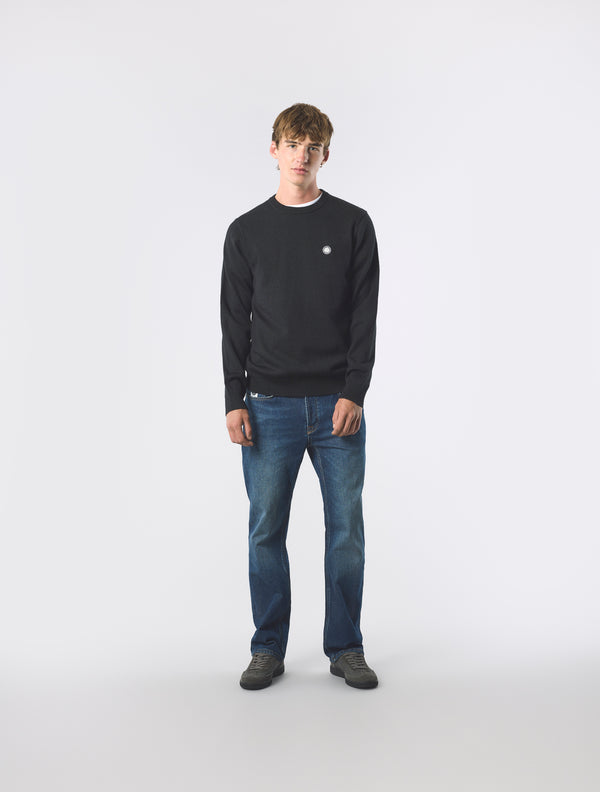 Pretty Green Merino Blend Crew Black