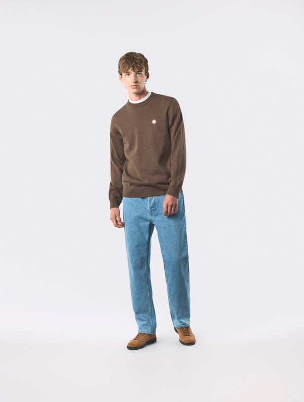 Pretty Green Merino Blend Crew Brown