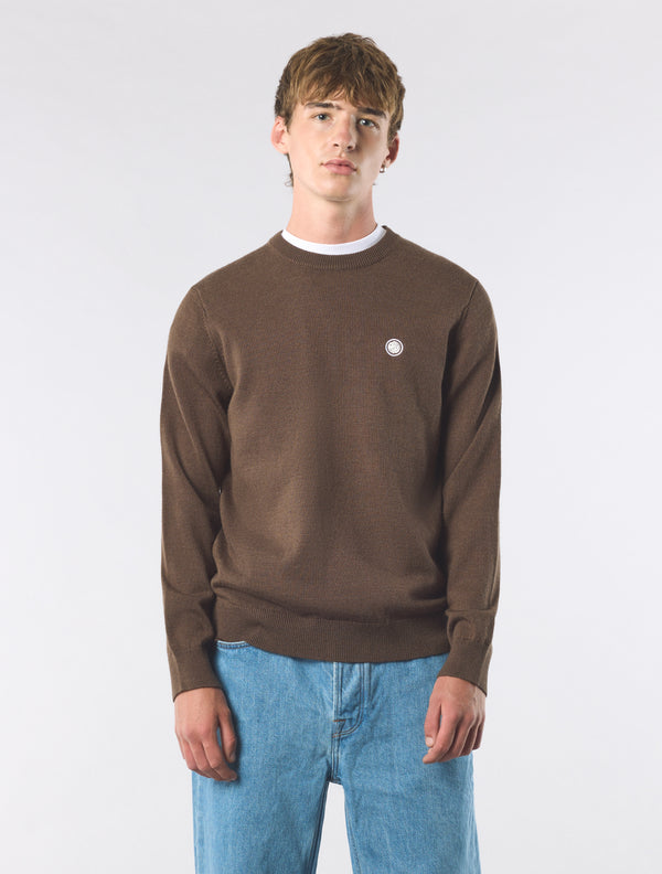 Pretty Green Merino Blend Crew Brown
