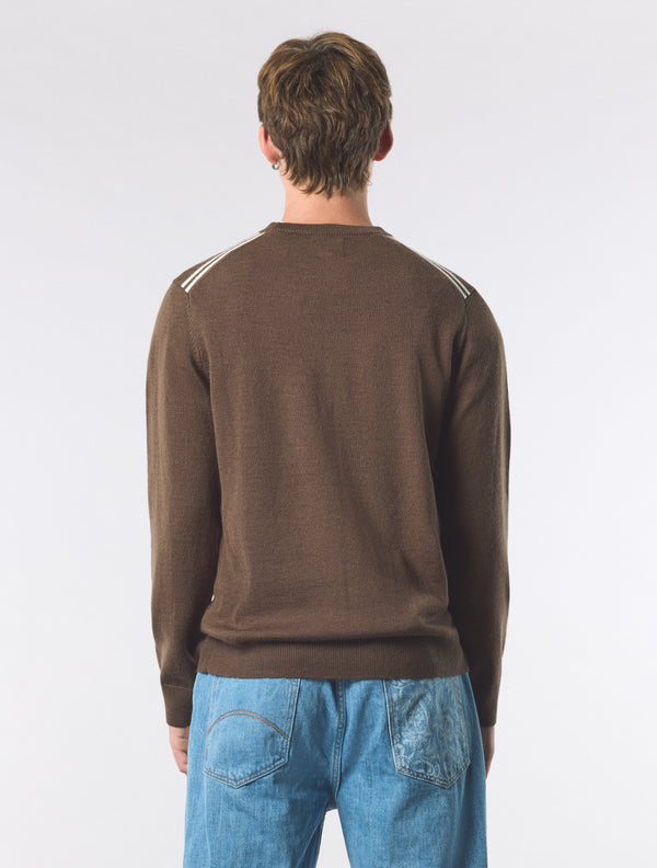 Pretty Green Merino Blend Crew Brown