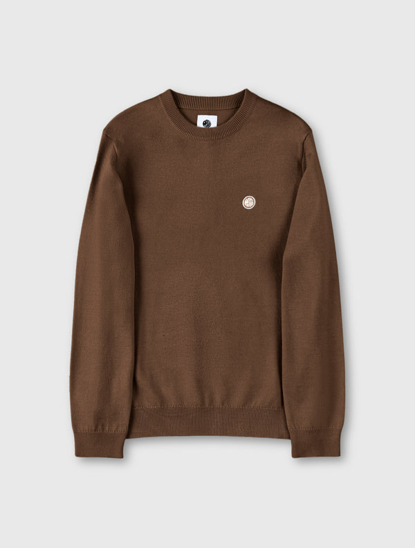 pretty green Merino Blend Crew Brown
