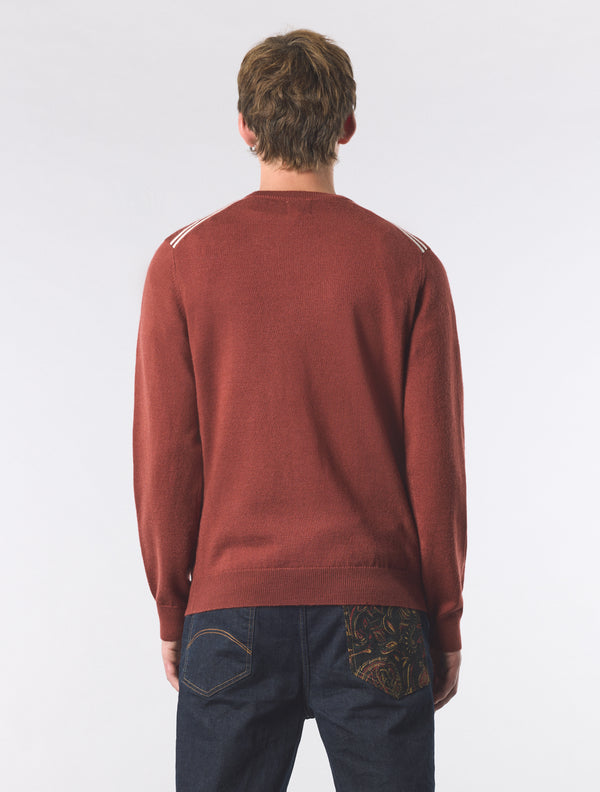 Pretty Green Merino Blend Crew Red