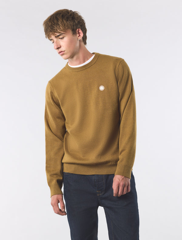 Pretty Green Merino Blend Crew Tan