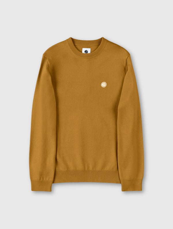 pretty green Merino Blend Crew Tan