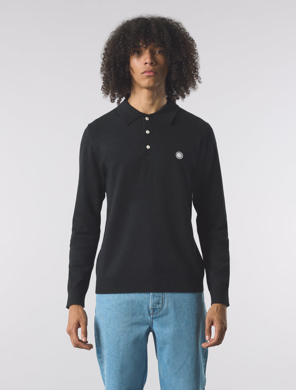 Pretty Green Merino Blend Polo Black