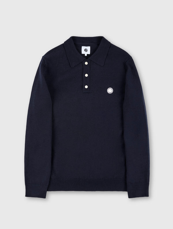 pretty green Merino Blend Polo Navy