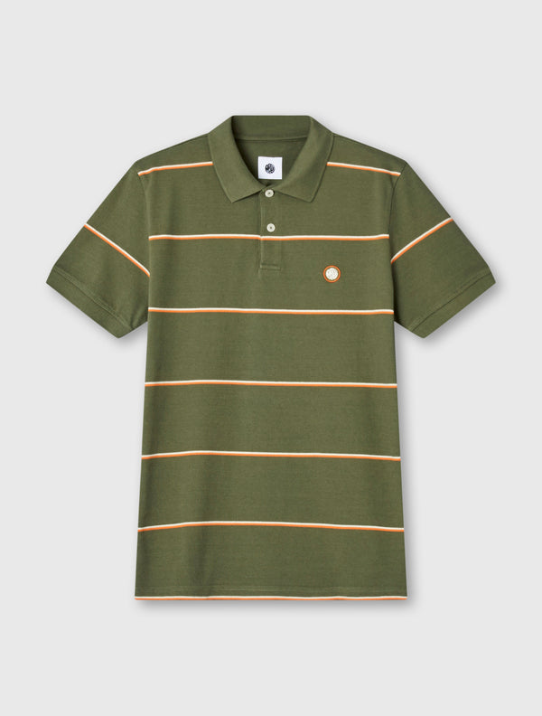 pretty green Mountfield Stripe Polo Khaki