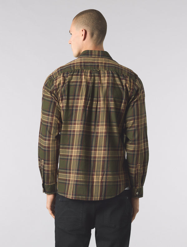 Pretty Green Oldham Check Shirt Khaki