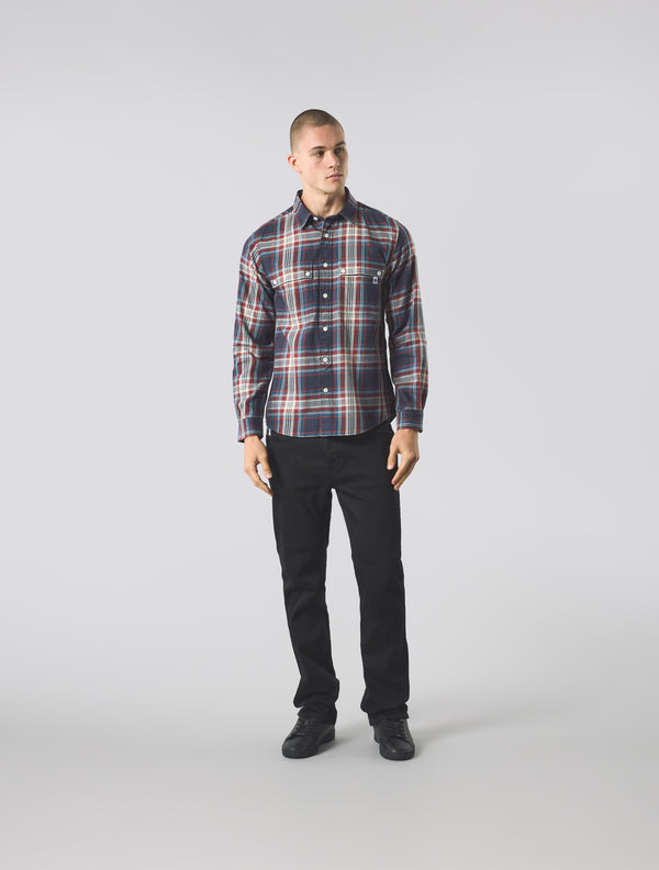 Pretty Green Oldham Check Shirt Navy