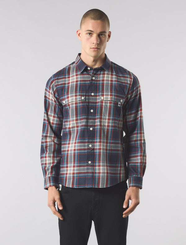 Pretty Green Oldham Check Shirt Navy