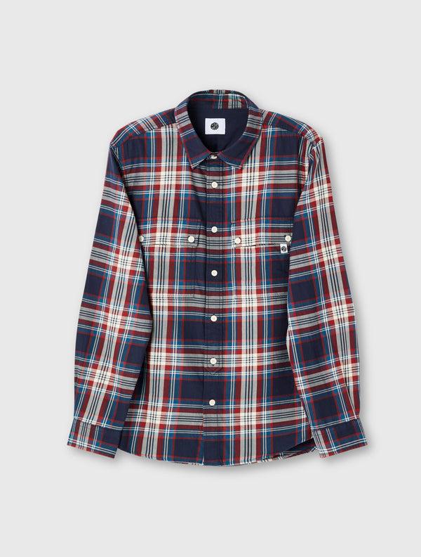 pretty green Oldham Check Shirt Navy