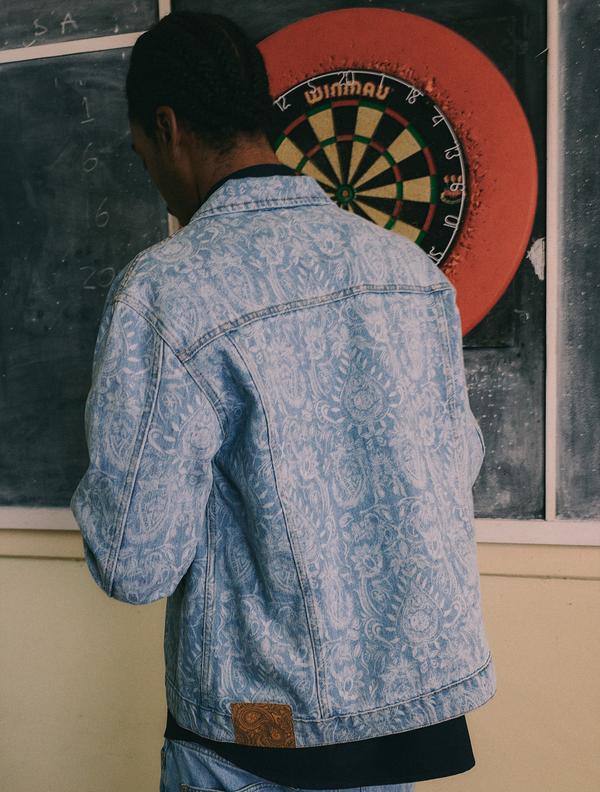 Pretty Green Parthian Laser Paisley Denim Jacket
