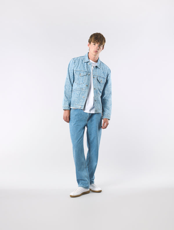 Pretty Green Parthian Laser Paisley Denim Jacket