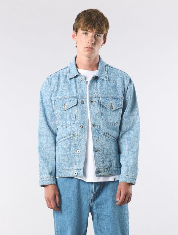 Pretty Green Parthian Laser Paisley Denim Jacket