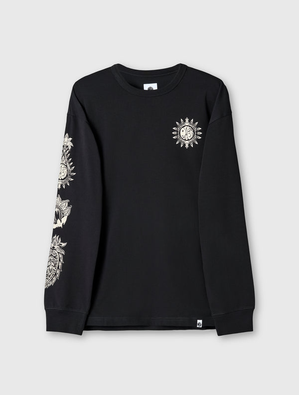 pretty green Parthian Long Sleeve T-shirt Black