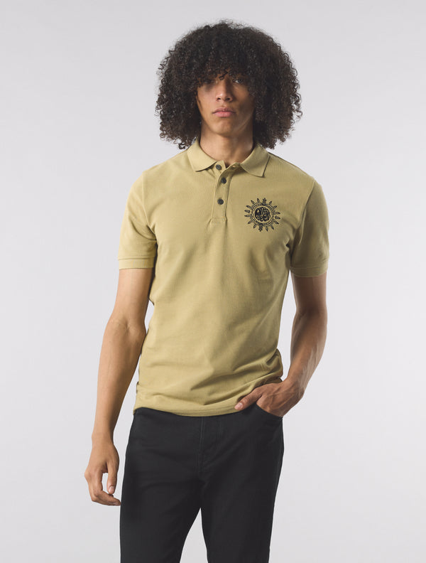 Pretty Green Parthian Motif Polo Taupe