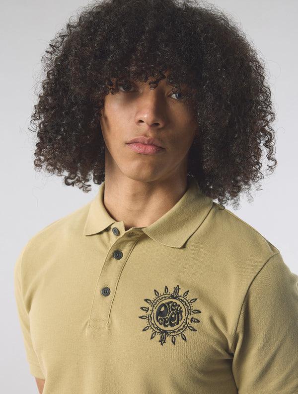 Pretty Green Parthian Motif Polo Taupe