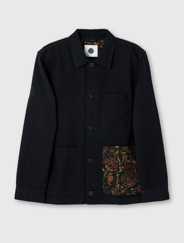 pretty green Parthian Pocket Overshirt Black