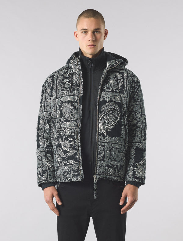 Pretty Green Patchwork Paisley Puffer Jacket