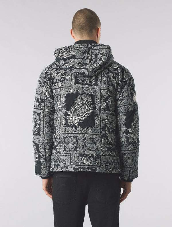 Pretty Green Patchwork Paisley Puffer Jacket