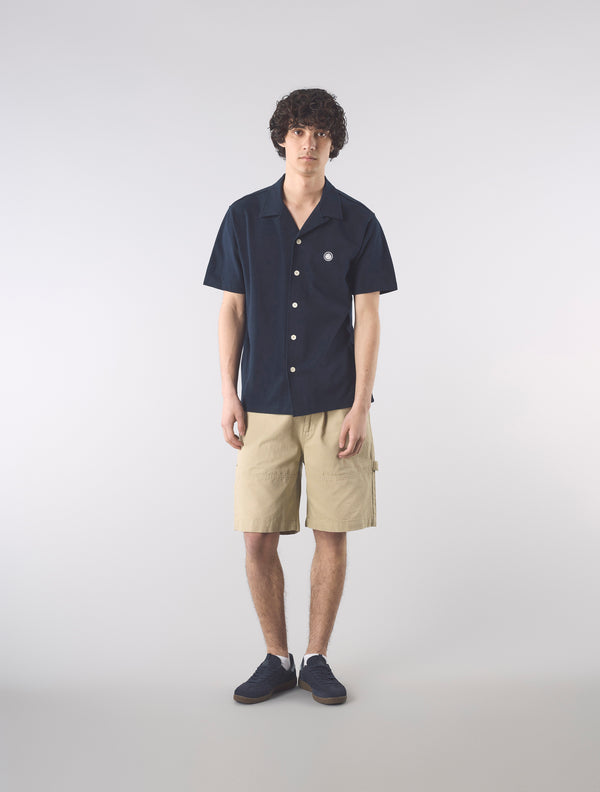 Pretty Green Pique Short Sleeve Shirt Navy