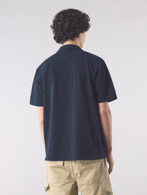 Pretty Green Pique Short Sleeve Shirt Navy