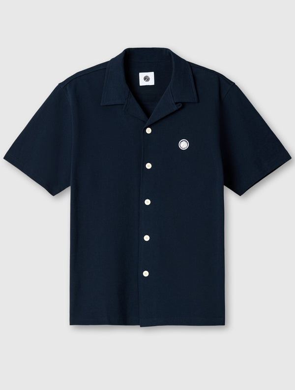 pretty green Pique Short Sleeve Shirt Navy